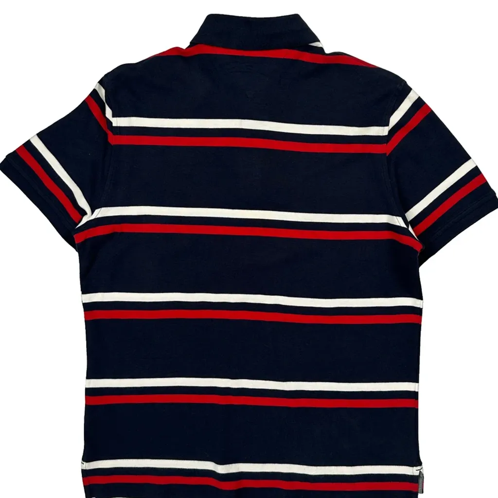 Tommy Hilfiger Striped Polo Shirt - Medium Navy Cotton - Image 7
