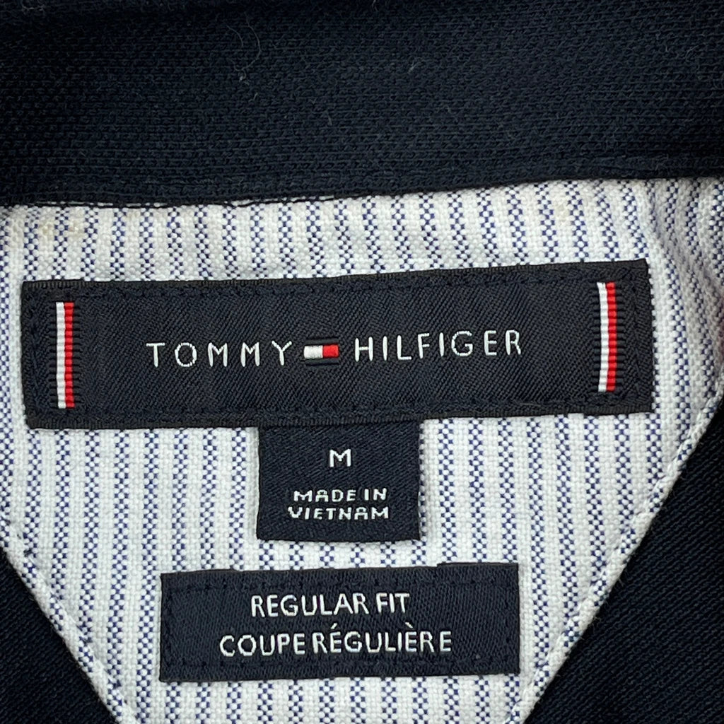 Tommy Hilfiger Striped Polo Shirt - Medium Navy Cotton - Image 3