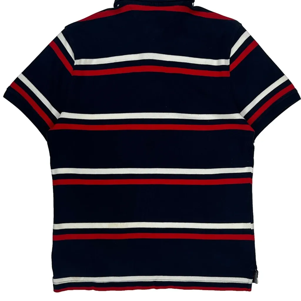 Tommy Hilfiger Striped Polo Shirt - Small Navy Cotton - Image 6