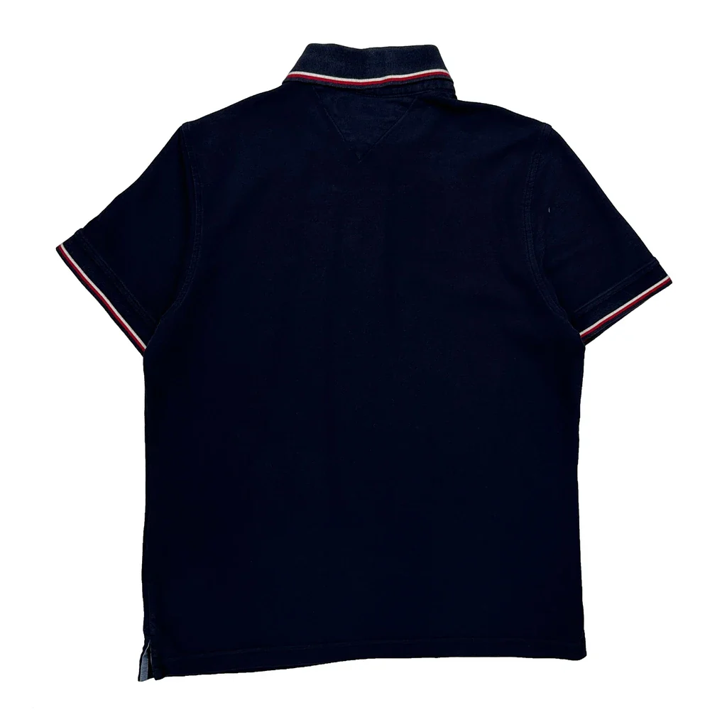 Tommy Hilfiger Striped Polo Shirt - Small Navy Cotton - Image 2