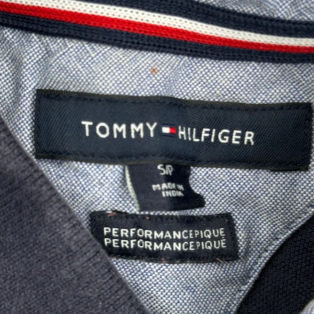 Tommy Hilfiger Striped Polo Shirt - Small Navy Cotton - Image 3