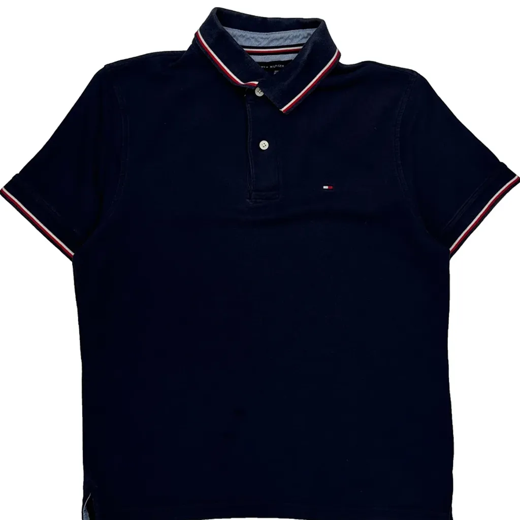Tommy Hilfiger Striped Polo Shirt - Small Navy Cotton - Image 5