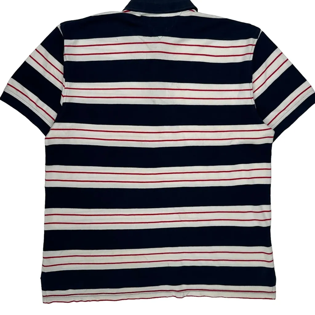 Tommy Hilfiger Striped Polo Shirt - XL Navy Cotton - Image 7