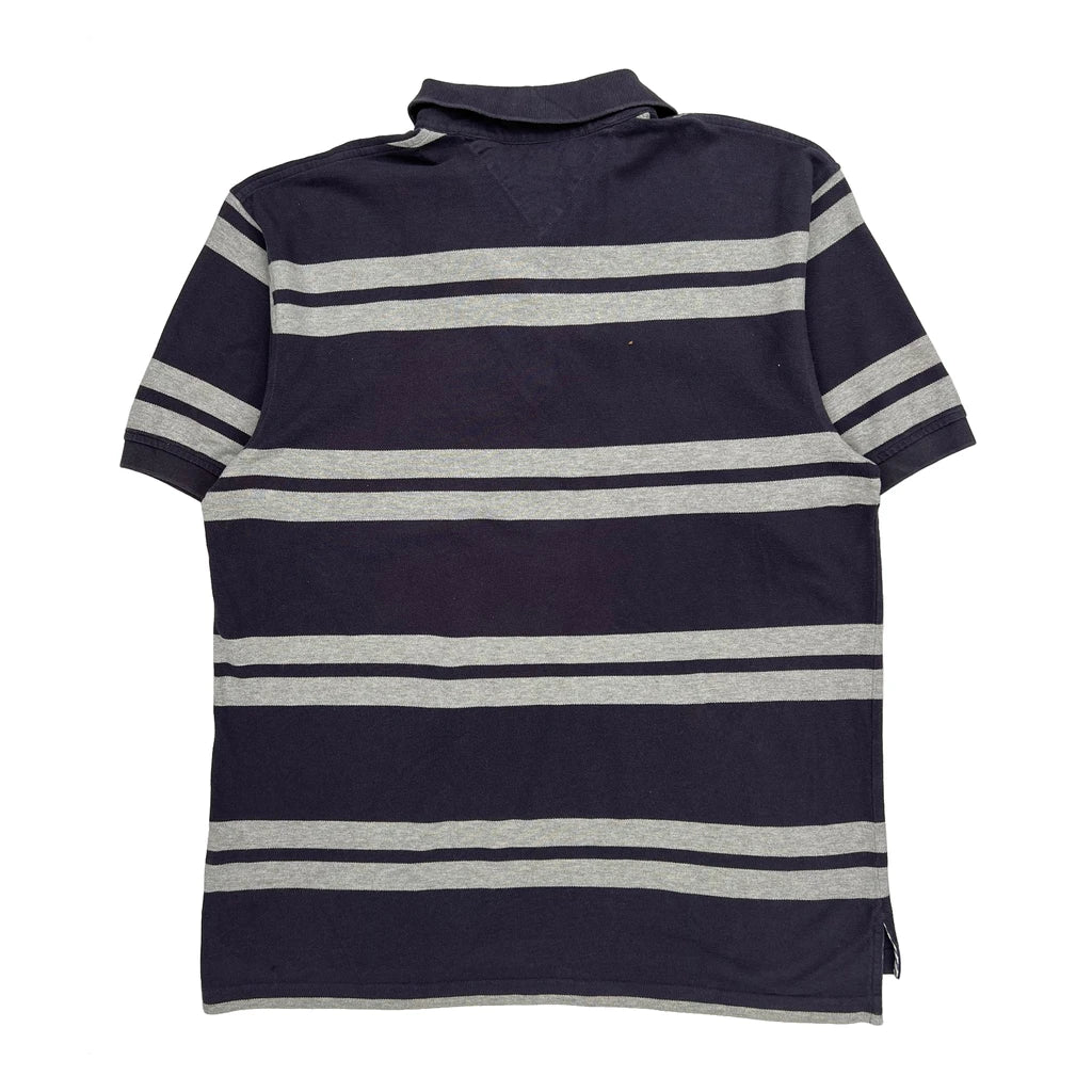 Tommy Hilfiger Striped Polo Shirt - XL Navy Cotton - Image 2