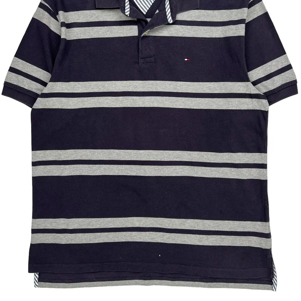 Tommy Hilfiger Striped Polo Shirt - XL Navy Cotton - Image 5