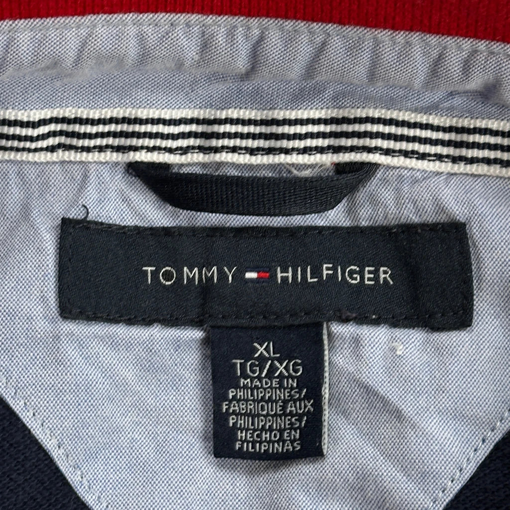 Tommy Hilfiger Striped Polo Shirt - XL Navy Cotton - Image 3