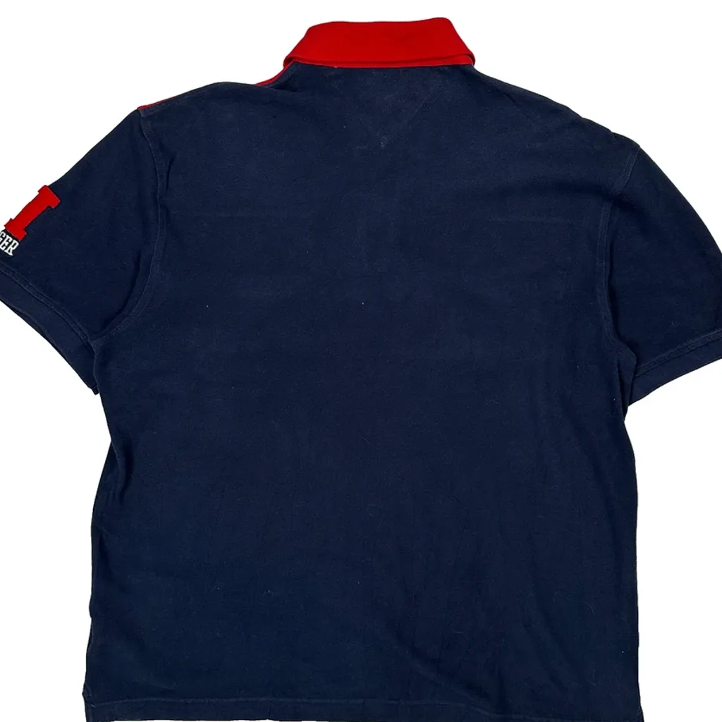 Tommy Hilfiger Striped Polo Shirt - XL Navy Cotton - Image 6