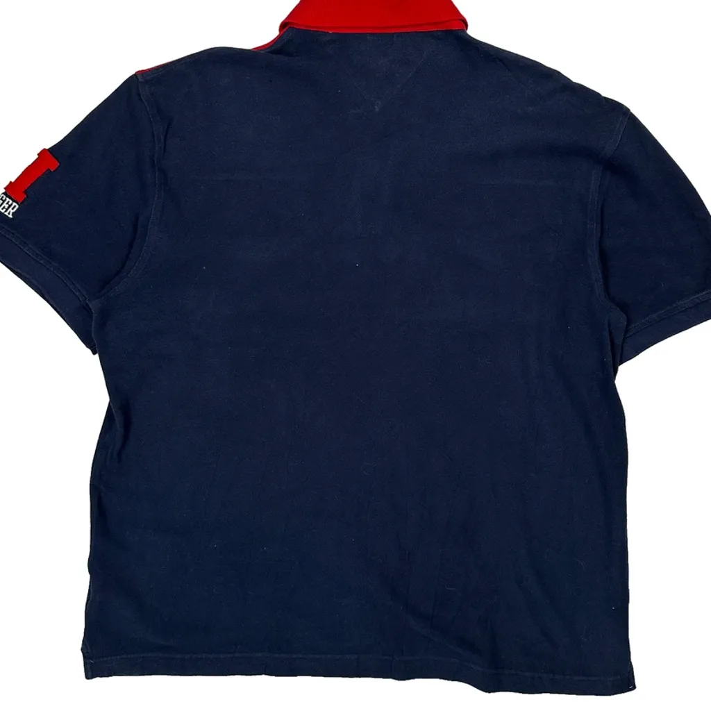 Tommy Hilfiger Striped Polo Shirt - XL Navy Cotton - Image 7