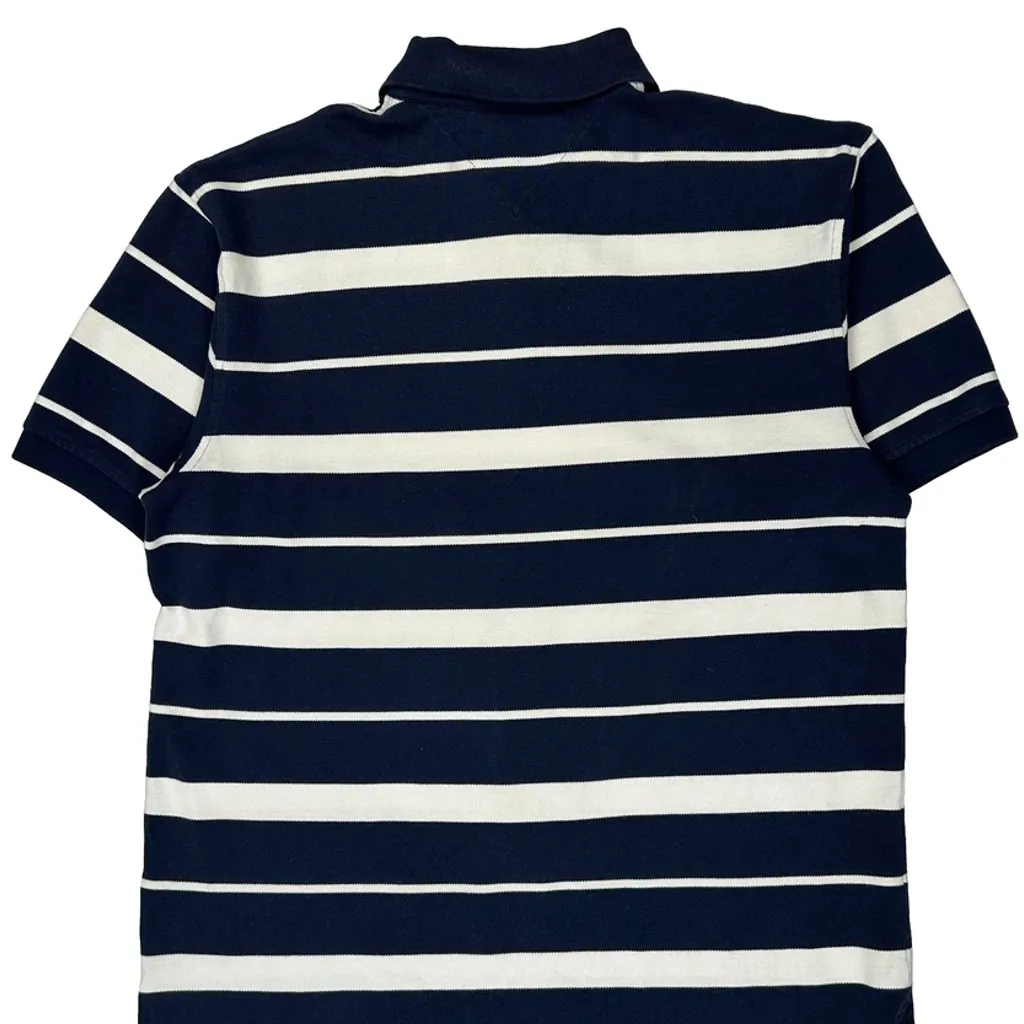 Tommy Hilfiger Striped Polo Shirt - XL Navy Cotton - Image 7