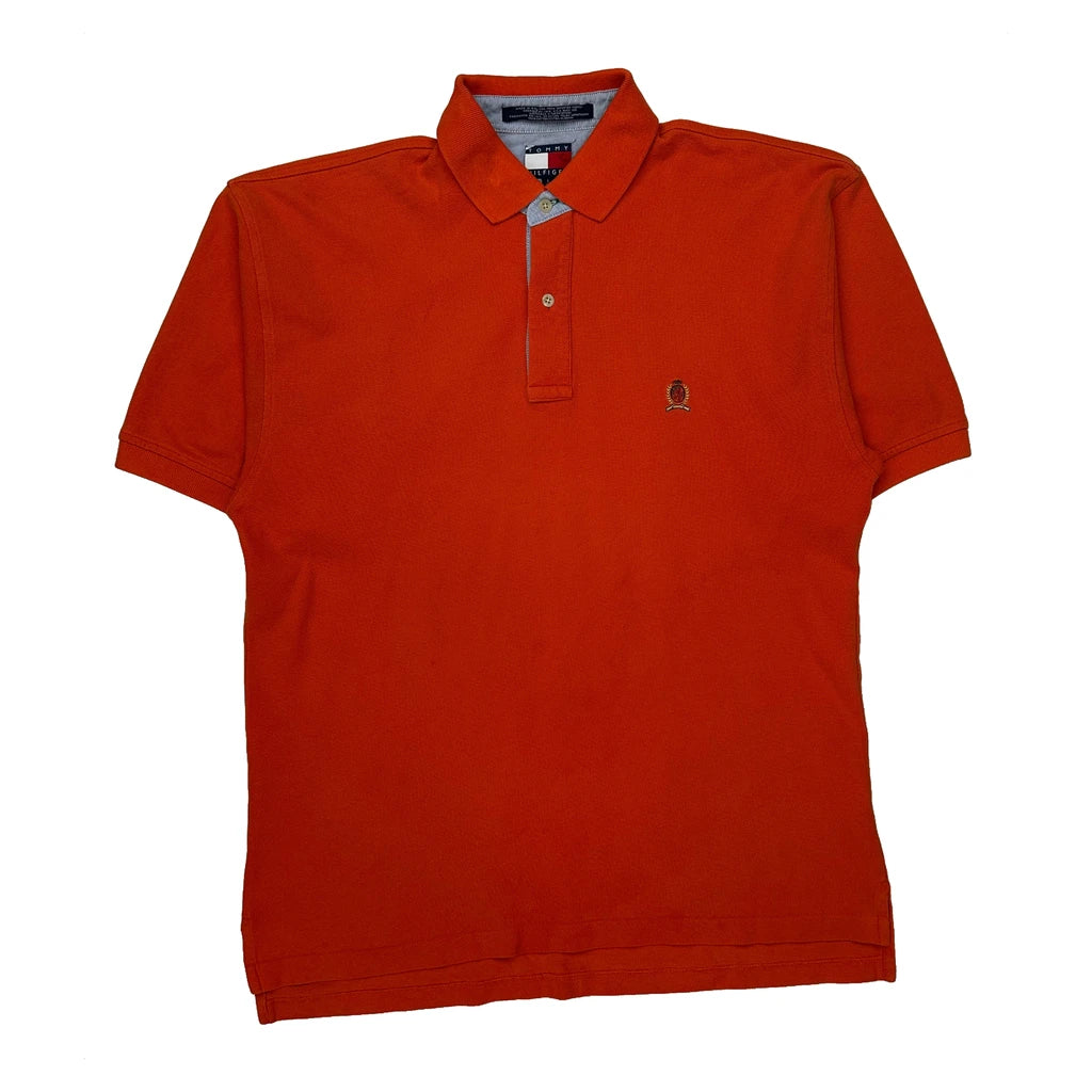 Tommy Hilfiger Polo Shirt - Large Orange Cotton