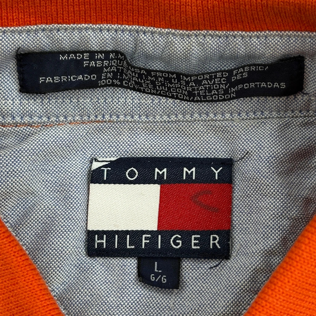 Tommy Hilfiger Polo Shirt - Large Orange Cotton - Image 3