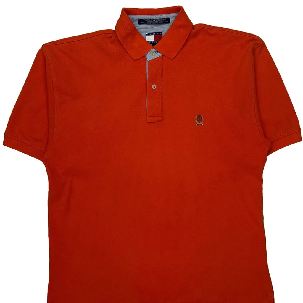 Tommy Hilfiger Polo Shirt - Large Orange Cotton - Image 5