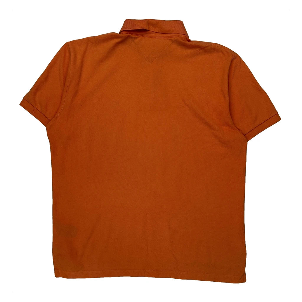 Tommy Hilfiger Polo Shirt - Large Orange Cotton - Image 2