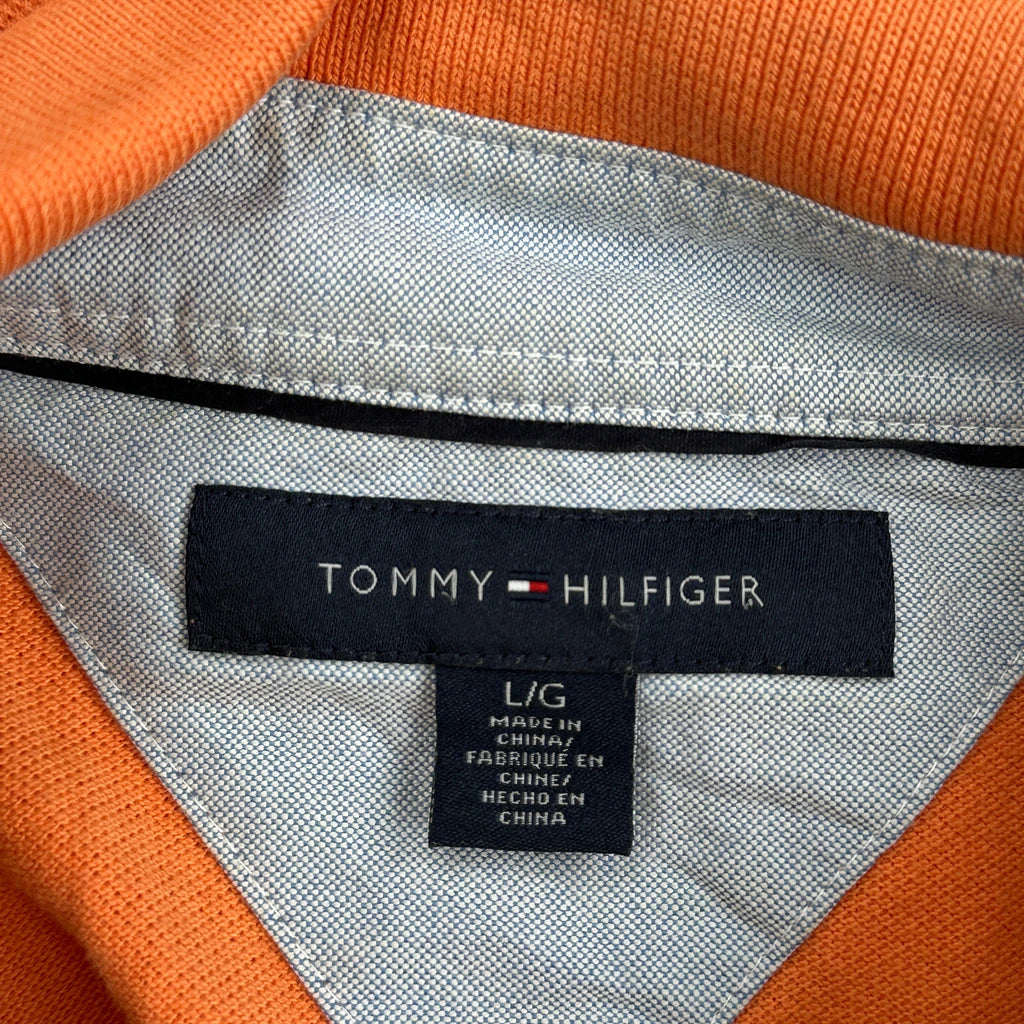 Tommy Hilfiger Polo Shirt - Large Orange Cotton - Image 3