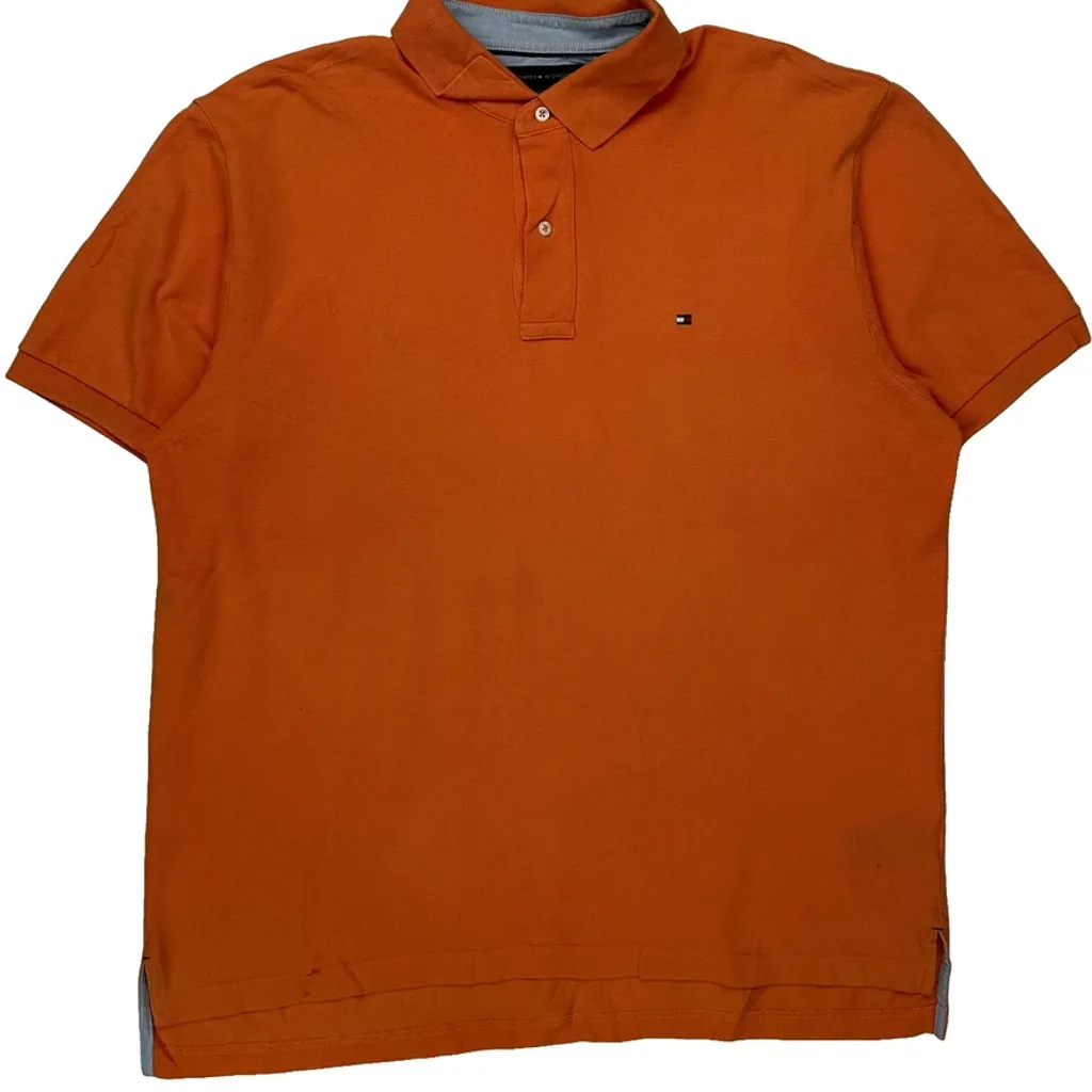 Tommy Hilfiger Polo Shirt - Large Orange Cotton - Image 4