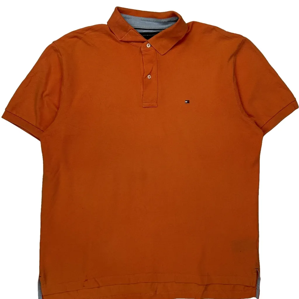 Tommy Hilfiger Polo Shirt - Large Orange Cotton - Image 5