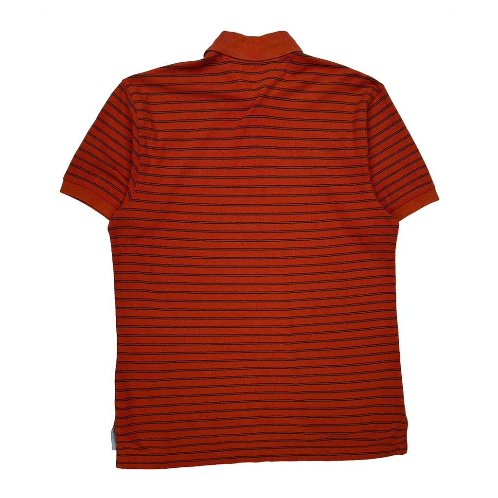 Tommy Hilfiger Striped Polo Shirt - Large Orange Cotton - Image 2