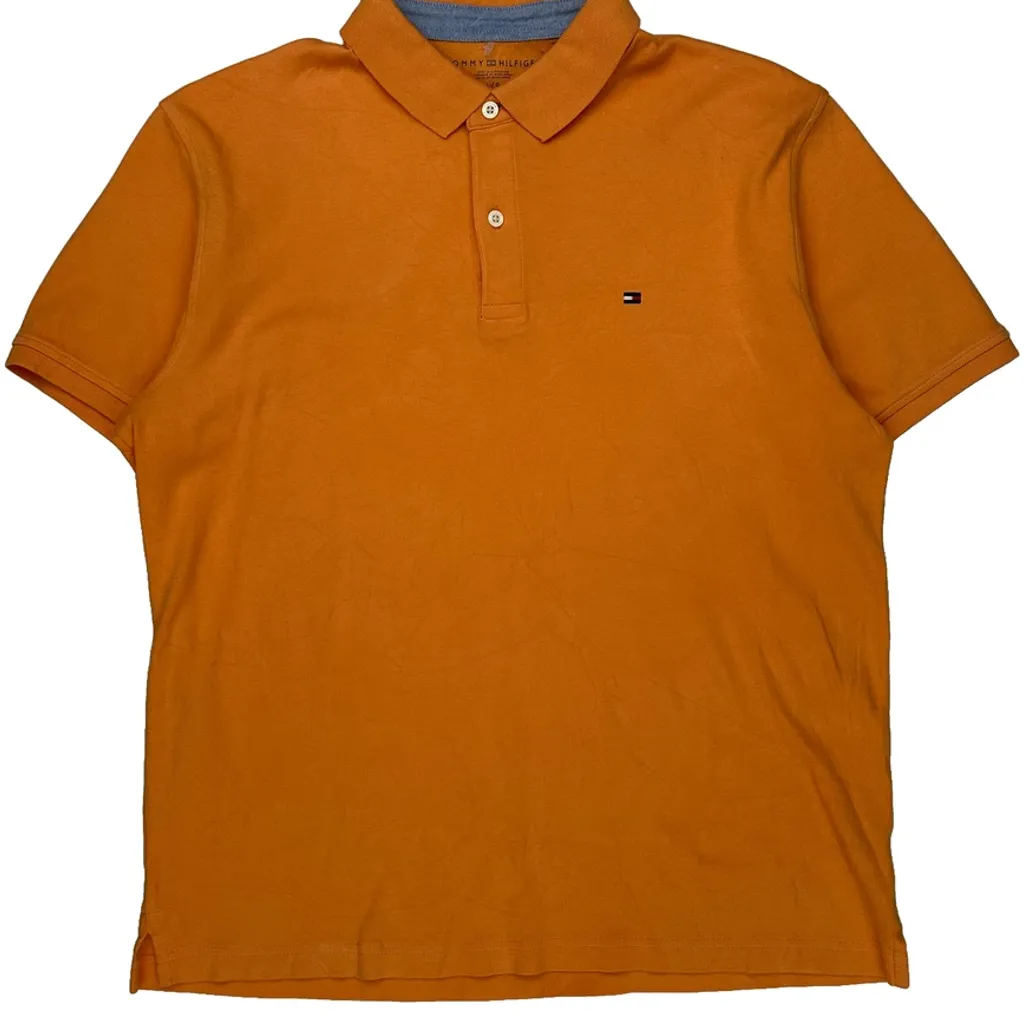 Tommy Hilfiger Polo Shirt - Large Orange Cotton - Image 5