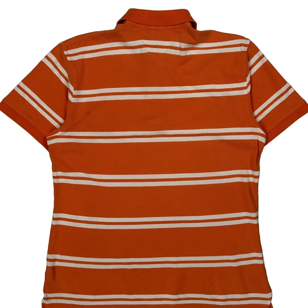 Tommy Hilfiger Striped Polo Shirt - Medium Orange Cotton - Image 6