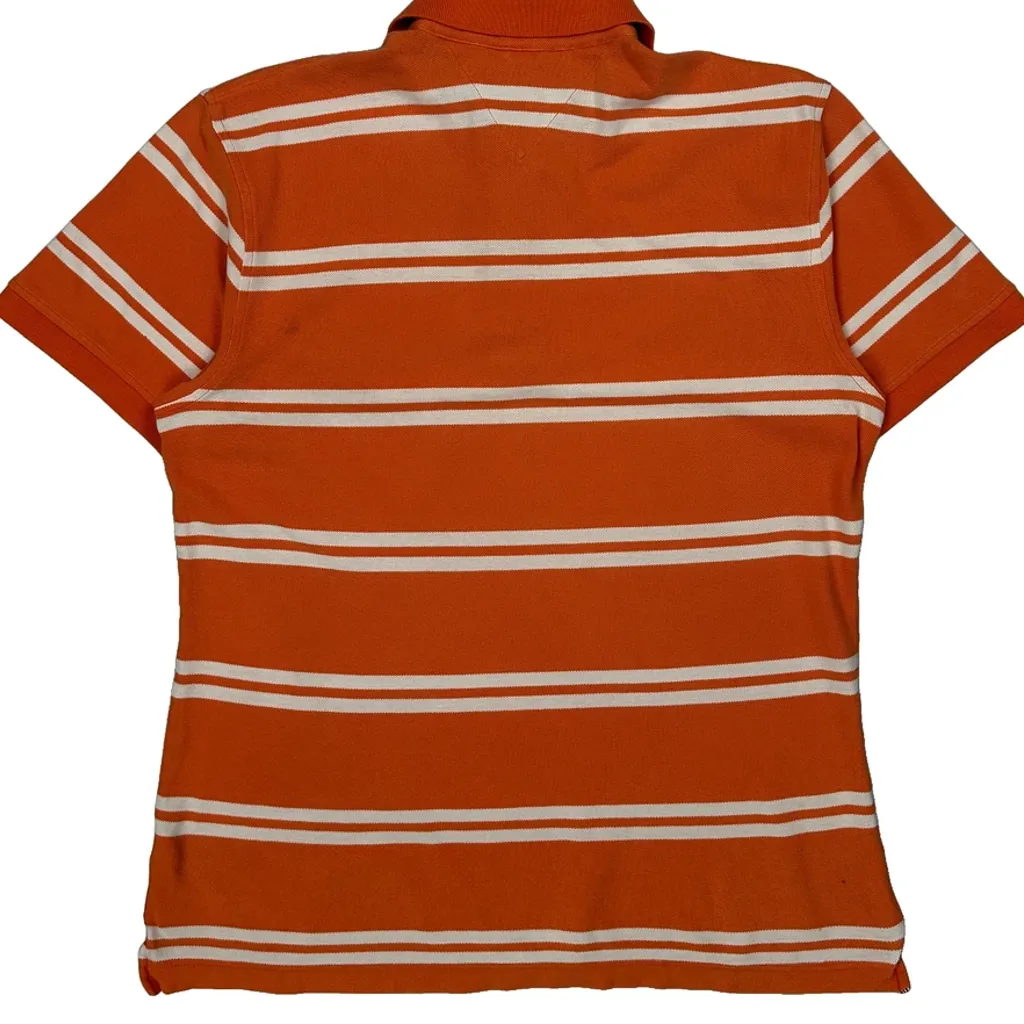Tommy Hilfiger Striped Polo Shirt - Medium Orange Cotton - Image 7