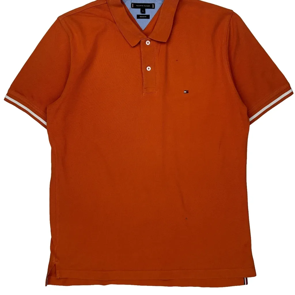 Tommy Hilfiger Polo Shirt - XL Orange Cotton - Image 4