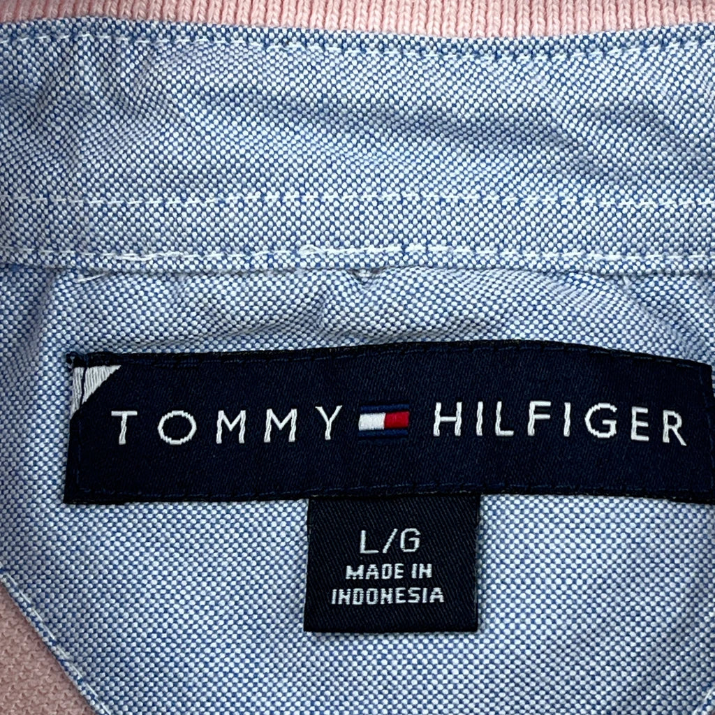 Tommy Hilfiger Striped Polo Shirt - Large Pink Cotton - Image 3