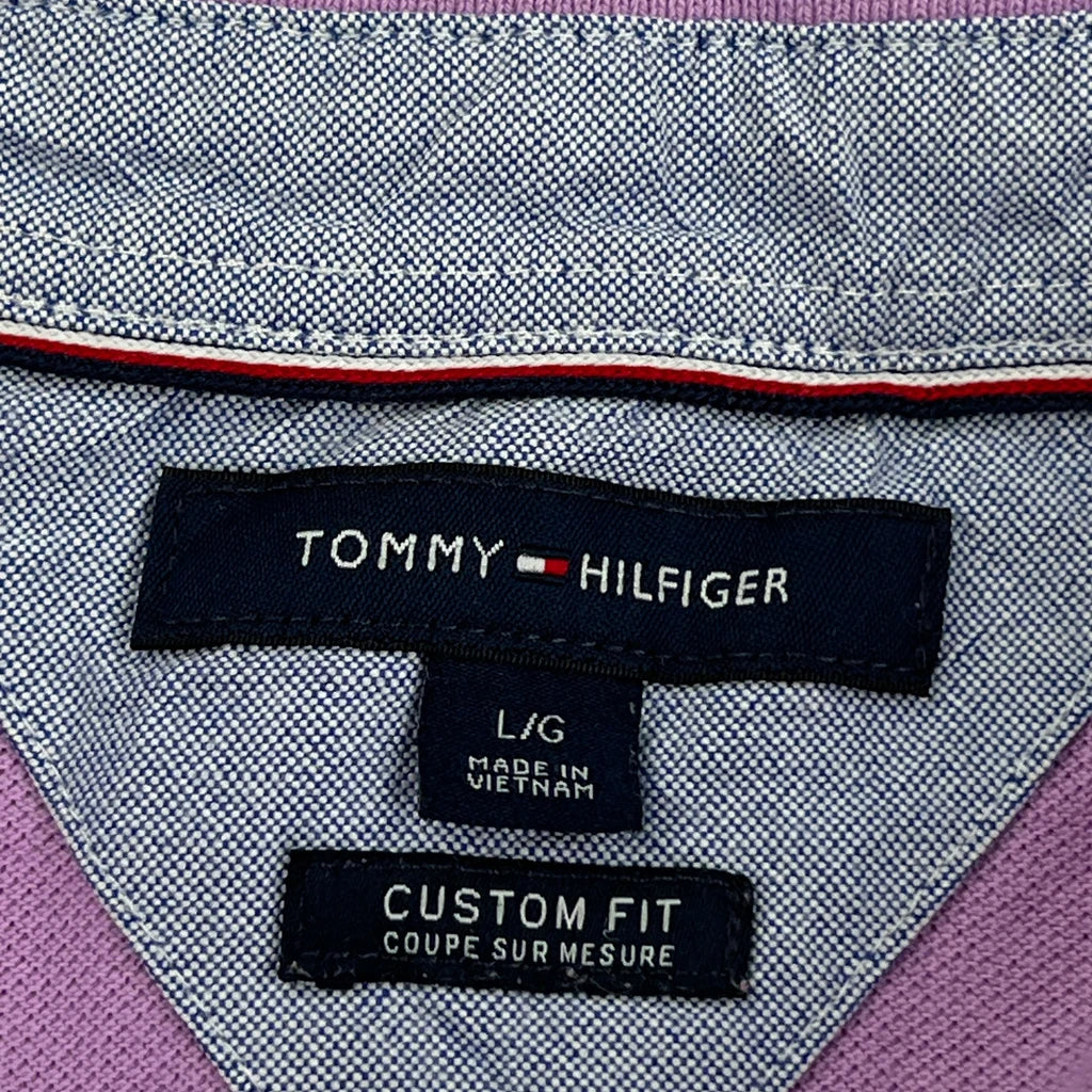 Tommy Hilfiger Polo Shirt - Large Purple Cotton - Image 3
