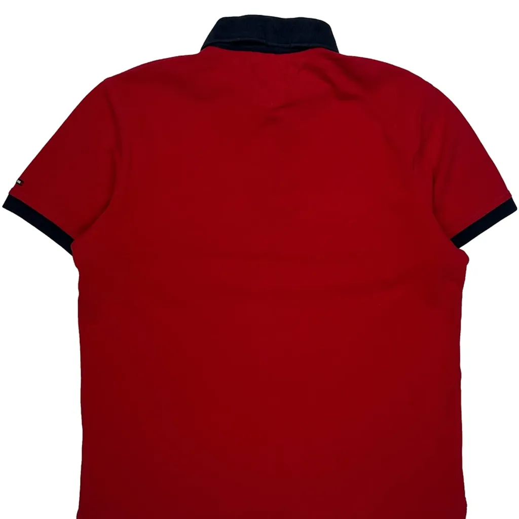 Tommy Hilfiger Striped Polo Shirt - Large Red Cotton - Image 6