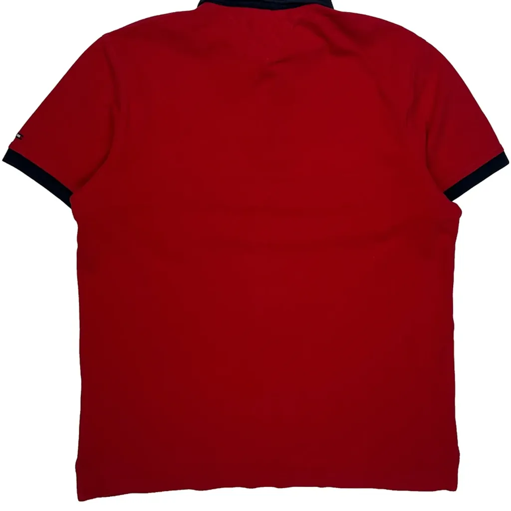 Tommy Hilfiger Striped Polo Shirt - Large Red Cotton - Image 7