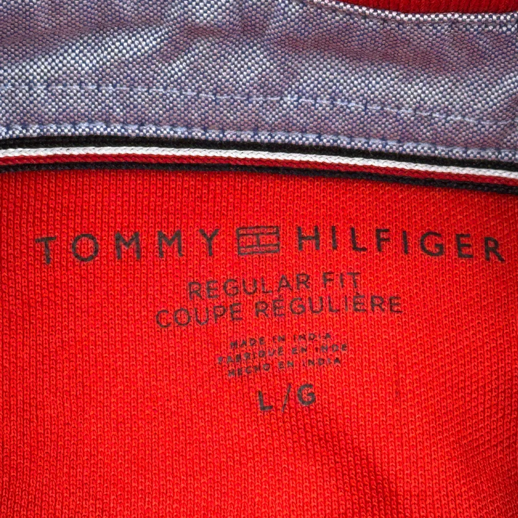 Tommy Hilfiger Polo Shirt - Large Red Cotton - Image 3