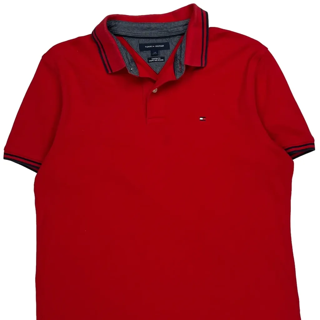 Tommy Hilfiger Polo Shirt - Large Red Cotton - Image 4