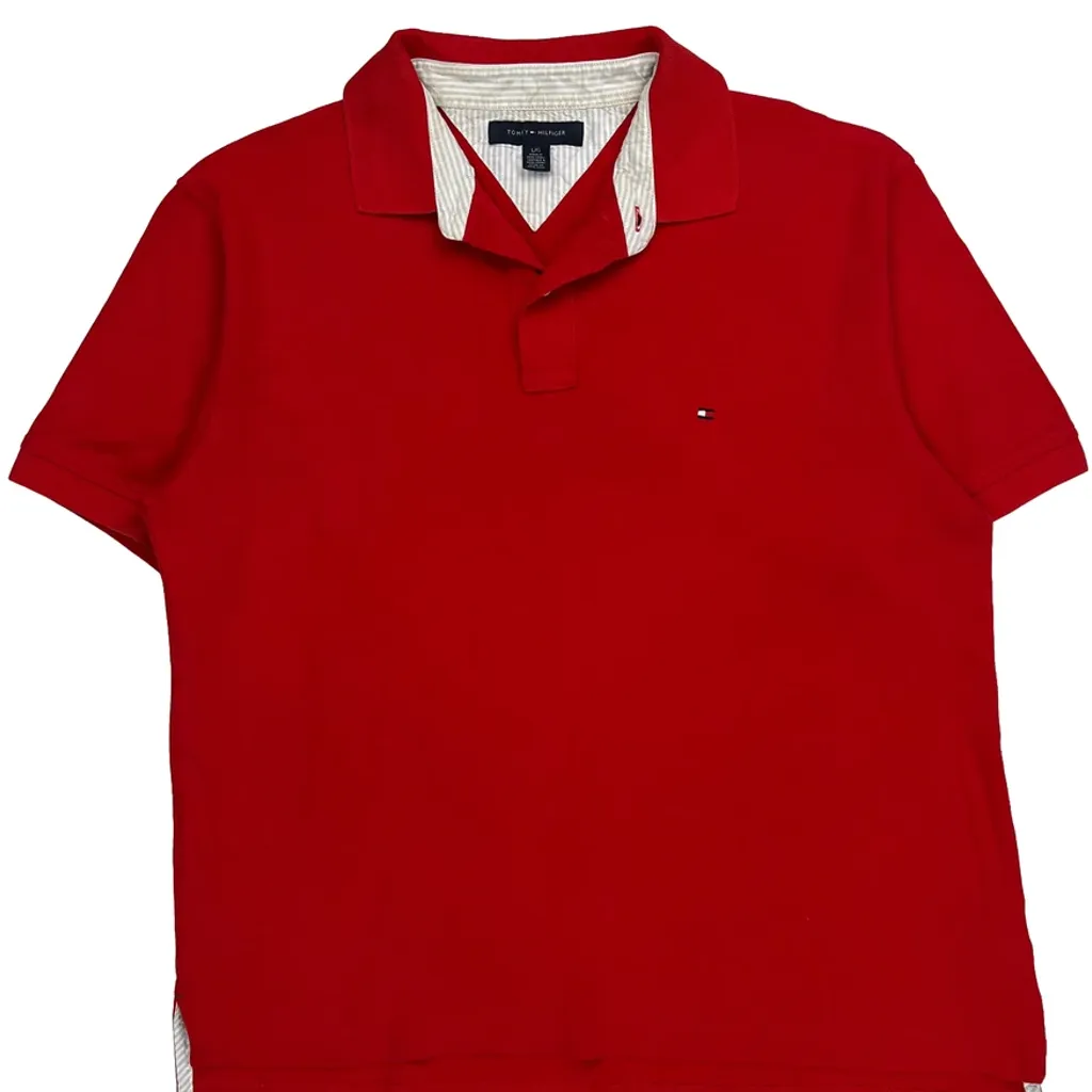 Tommy Hilfiger Polo Shirt - Large Red Cotton - Image 4