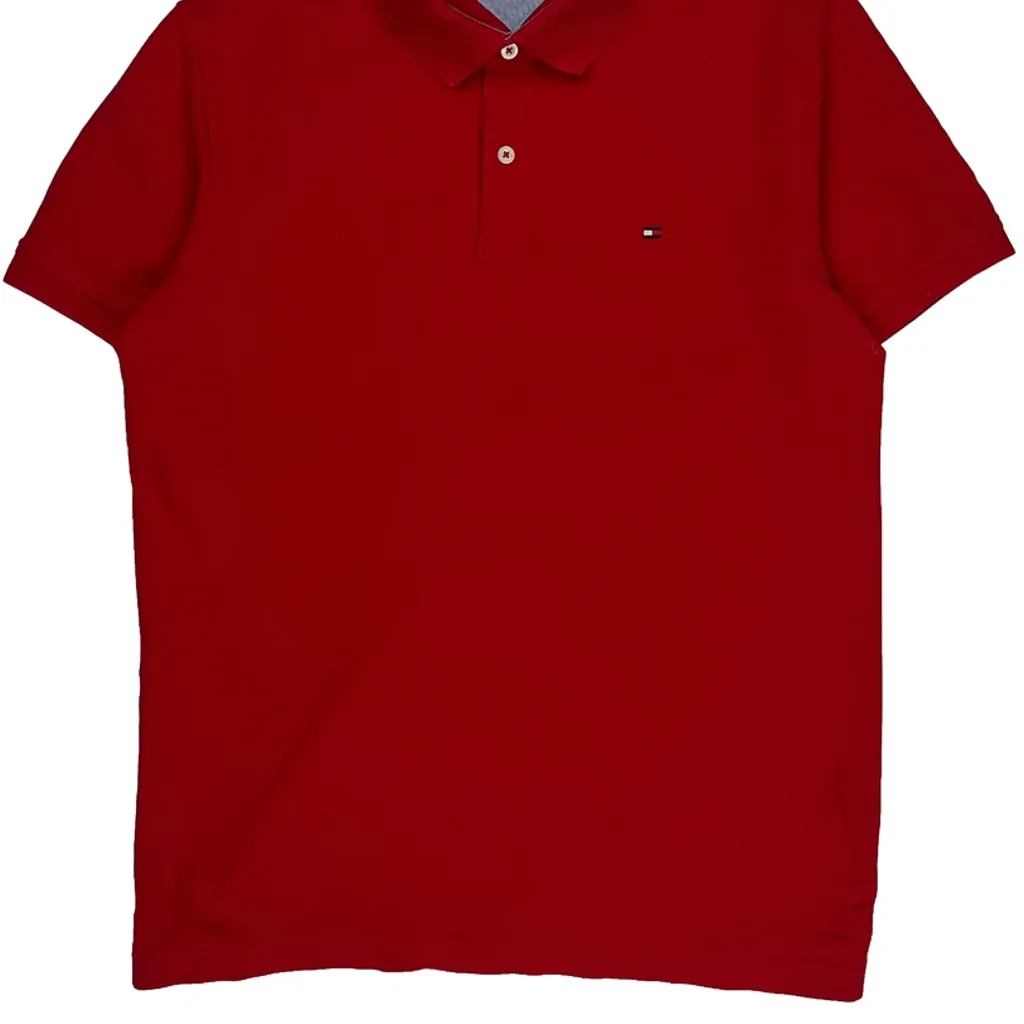 Tommy Hilfiger Slim Fit Polo Shirt - Large Red Cotton - Image 5