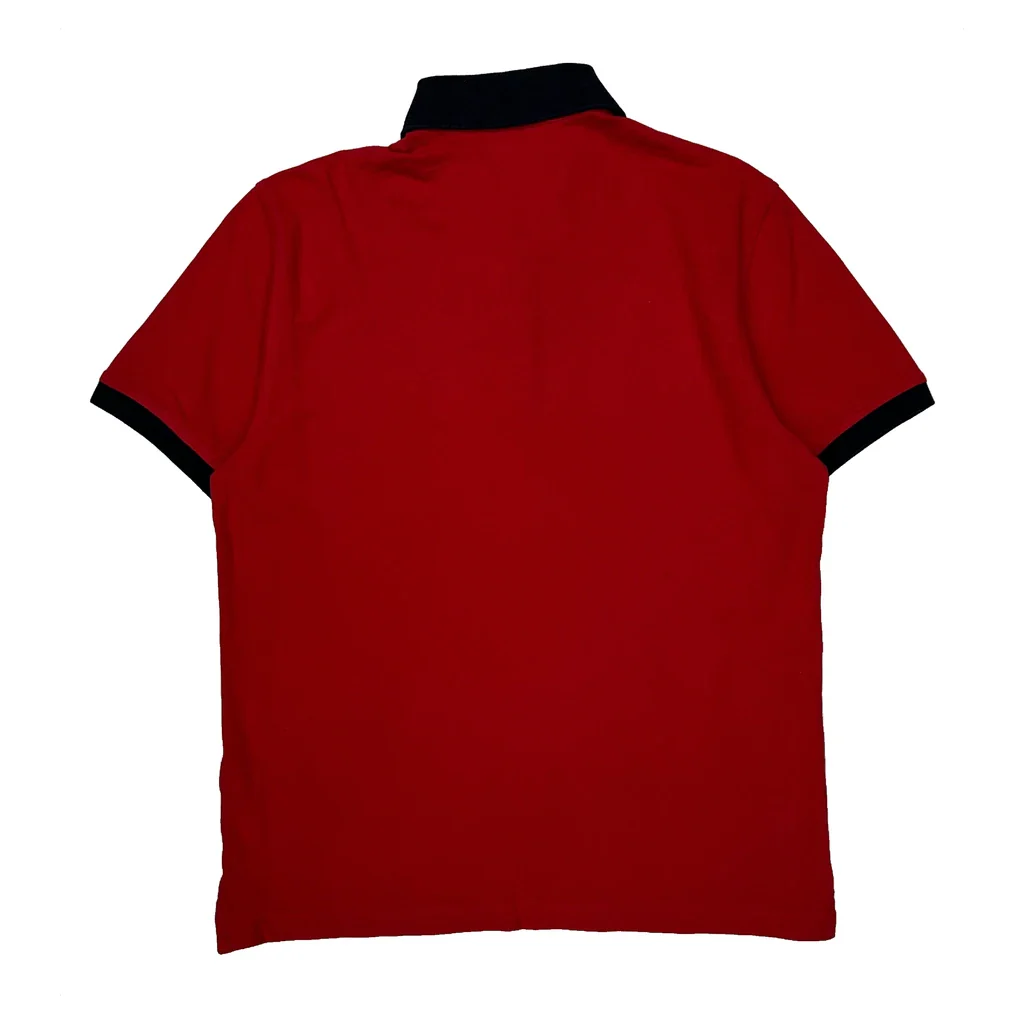 Tommy Hilfiger Polo Shirt - Medium Red Cotton - Image 2