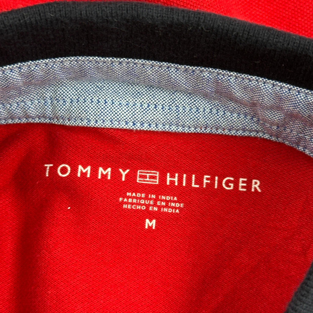 Tommy Hilfiger Polo Shirt - Medium Red Cotton - Image 3