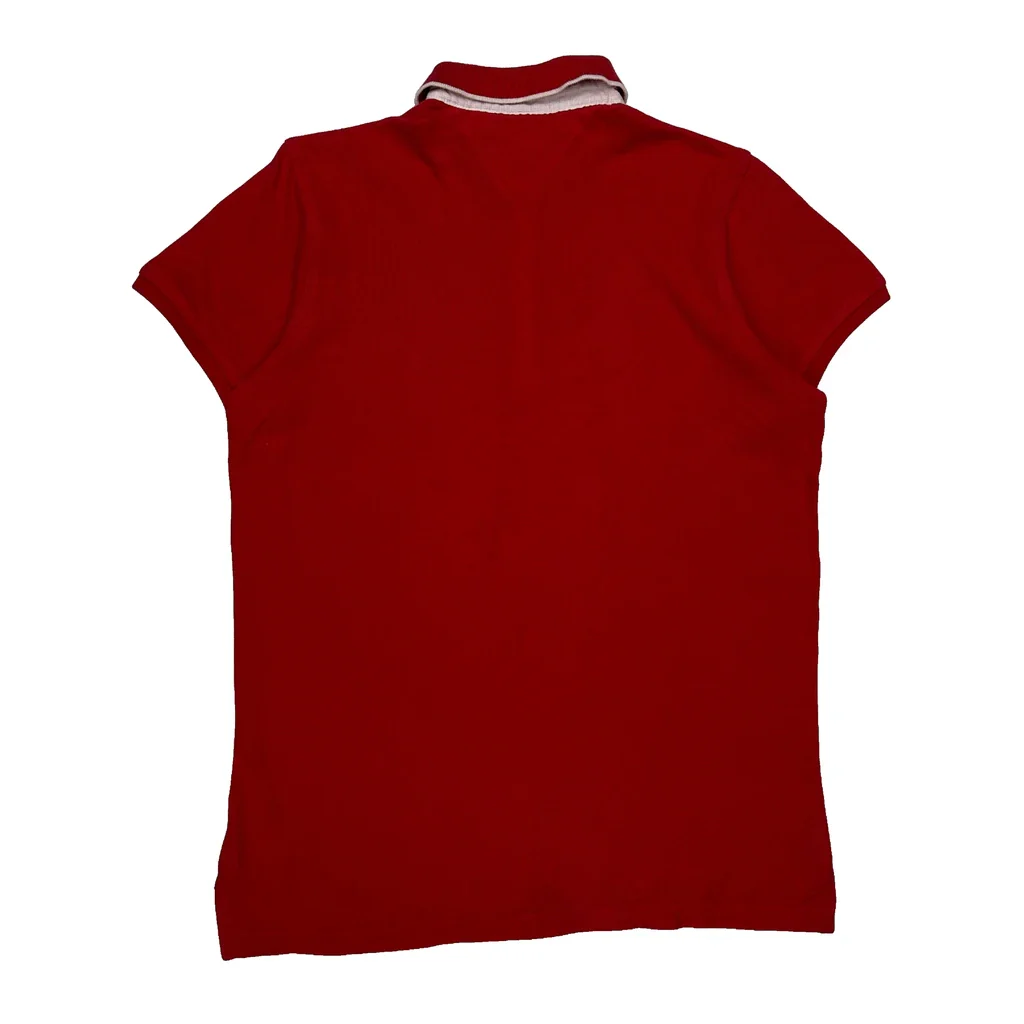 Tommy Hilfiger Polo Shirt - Medium Red Cotton - Image 2