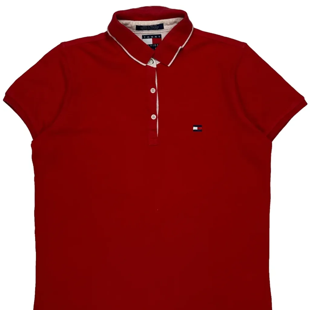 Tommy Hilfiger Polo Shirt - Medium Red Cotton - Image 5