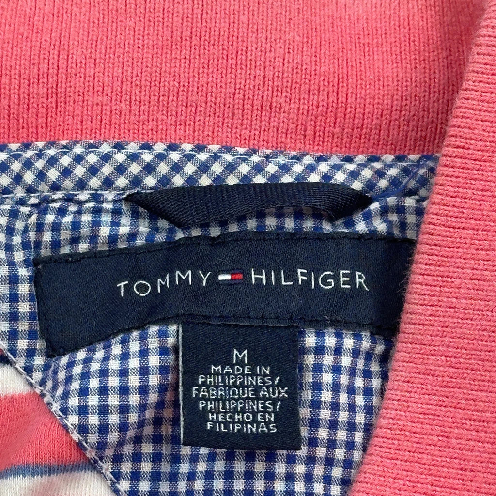 Tommy Hilfiger Striped Polo Shirt - Medium Red Cotton - Image 3