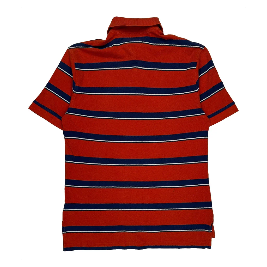 Tommy Hilfiger Striped Polo Shirt - Small Red Cotton - Image 2