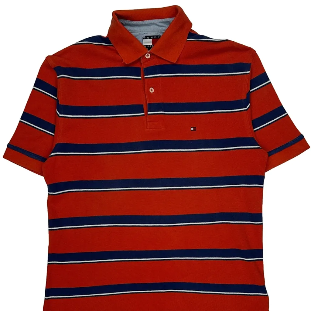 Tommy Hilfiger Striped Polo Shirt - Small Red Cotton - Image 5