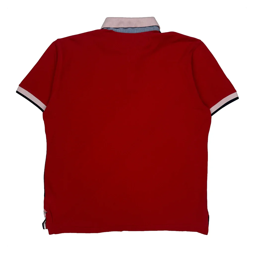 Tommy Hilfiger Striped Polo Shirt - XL Red Cotton - Image 2