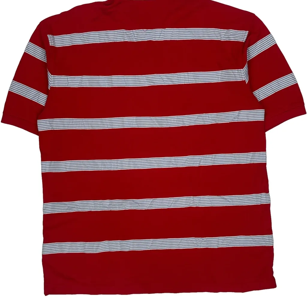 Tommy Hilfiger Striped Polo Shirt - XL Red Cotton - Image 8