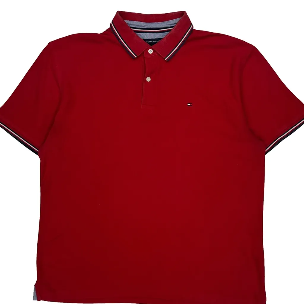 Tommy Hilfiger Polo Shirt - XL Red Cotton - Image 4