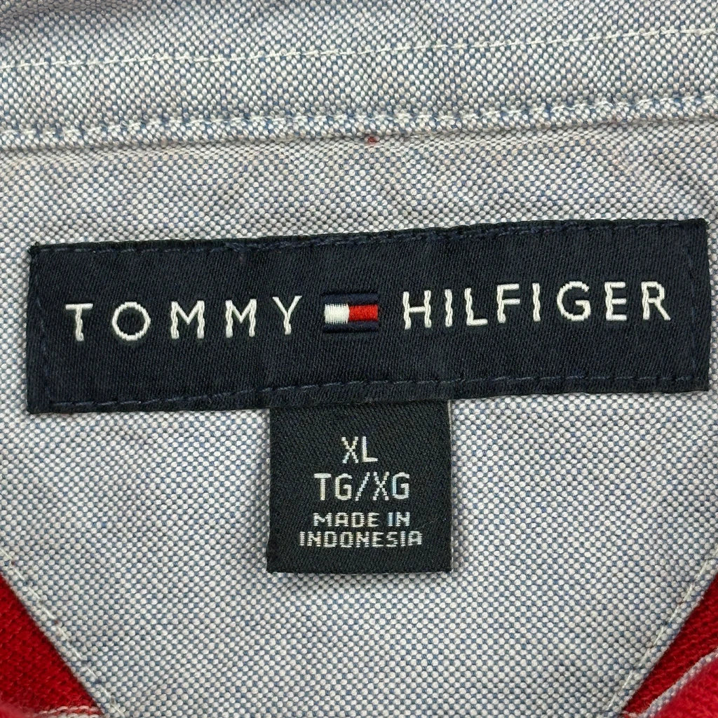 Tommy Hilfiger Striped Polo Shirt - XL Red Cotton - Image 3