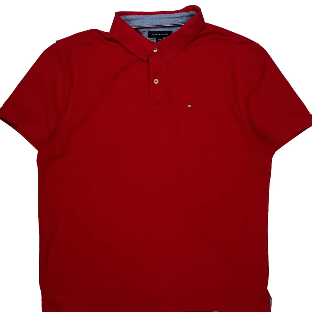 Tommy Hilfiger Polo Shirt - XL Red Cotton - Image 4