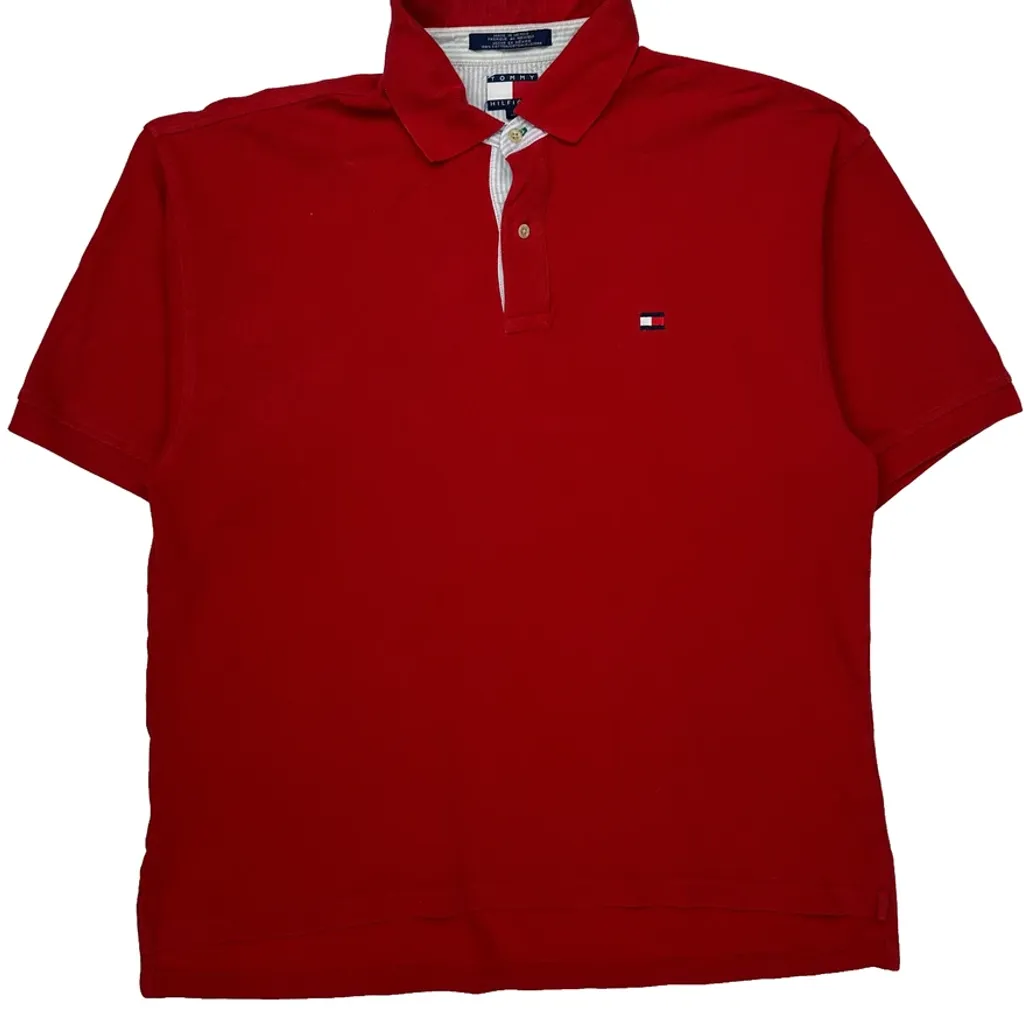 Tommy Hilfiger Polo Shirt - XL Red Cotton - Image 4