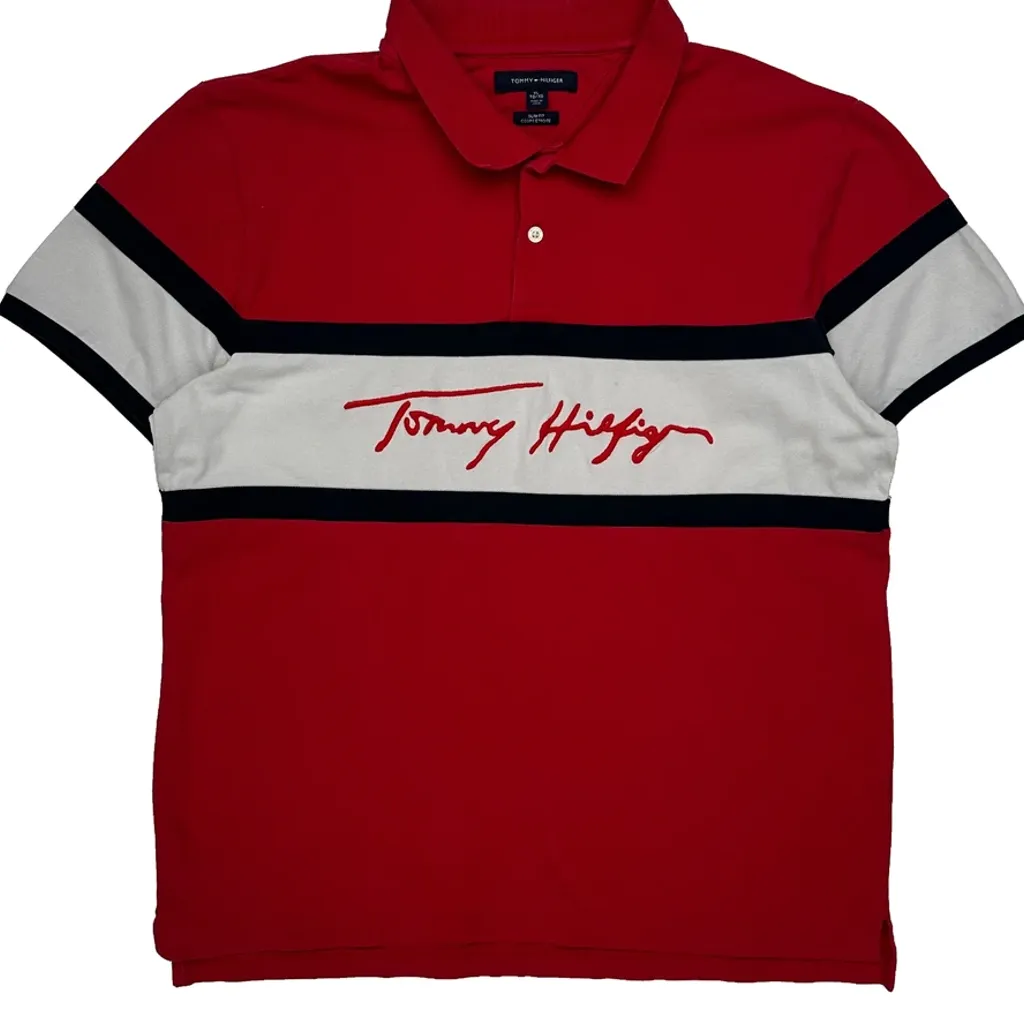 Tommy Hilfiger Slim Fit Polo Shirt - XL Red Cotton - Image 5