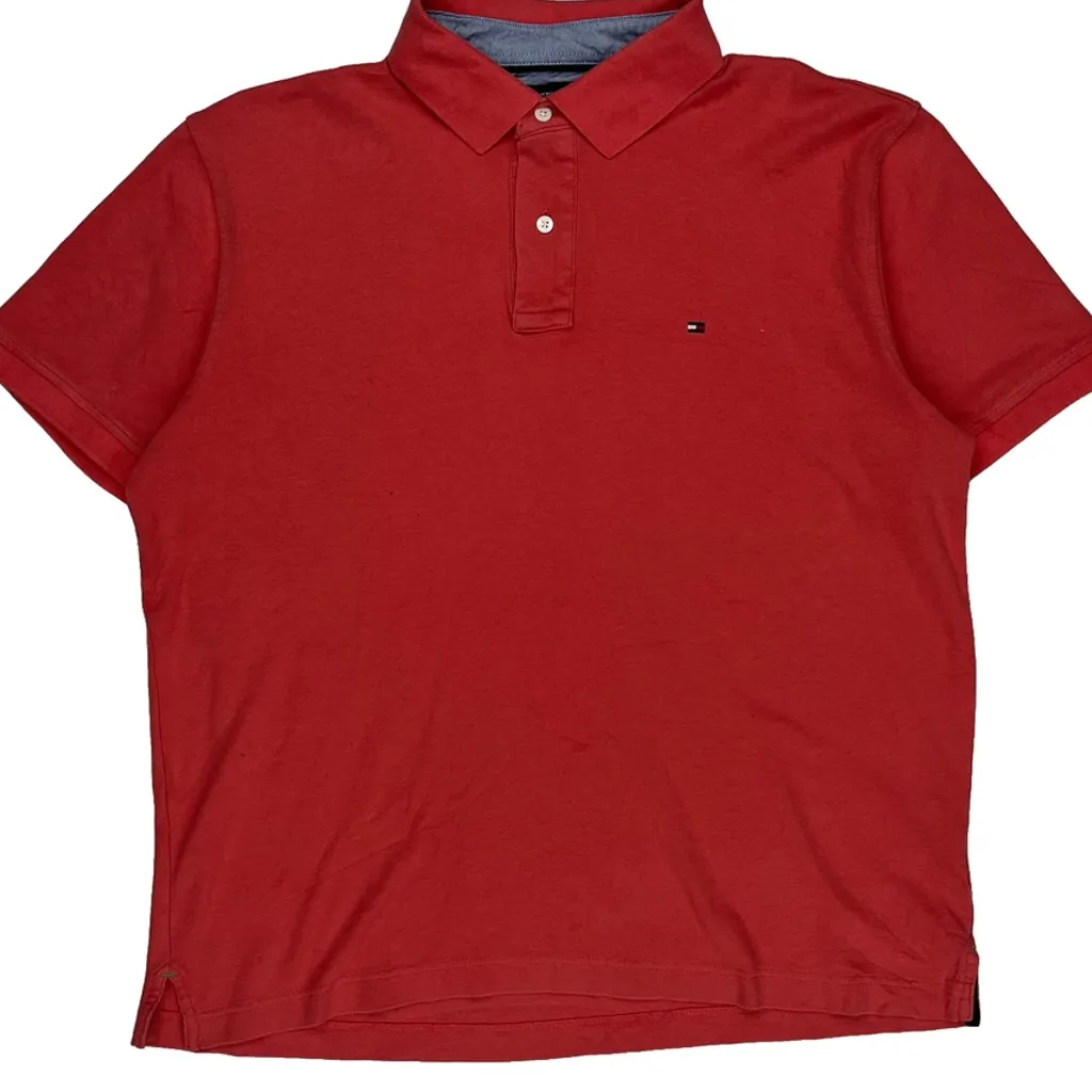 Tommy Hilfiger Polo Shirt - XL Red Cotton - Image 4