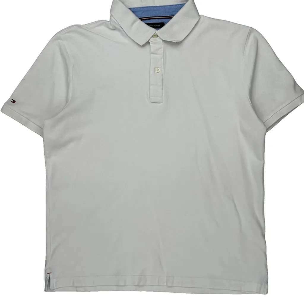 Tommy Hilfiger Polo Shirt - Large White Cotton - Image 5