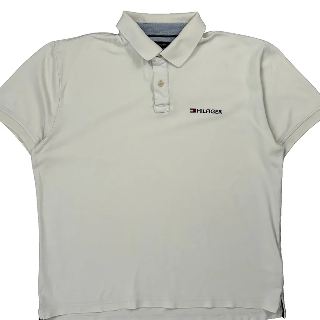 Tommy Hilfiger Polo Shirt - Large White Cotton - Image 4